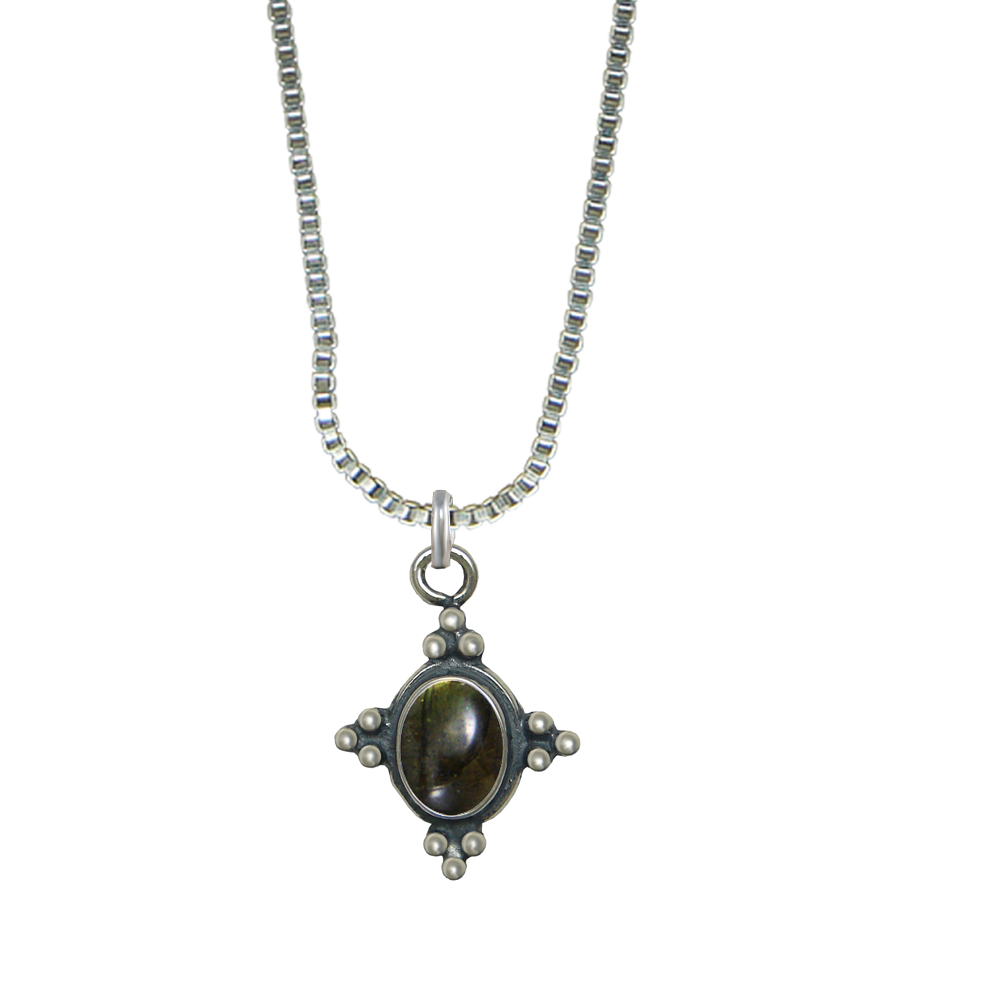 Sterling Silver Little Spectrolite Pendant Necklace